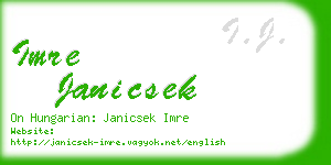 imre janicsek business card